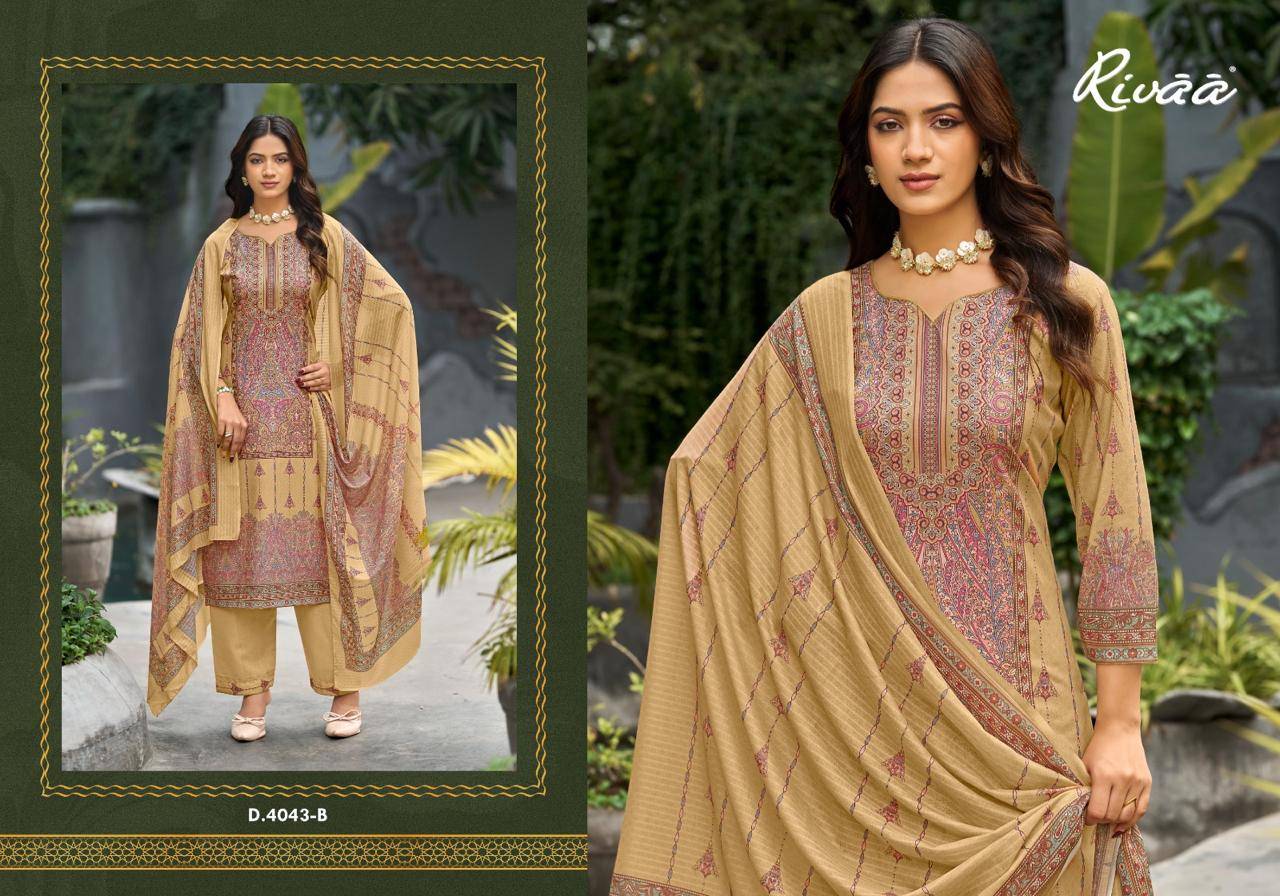  AMAYA By RIVAA 4041A to 4044B Series Beautiful Pakistani Suits Colorful Stylish Fancy Casual Wear Cotton Digital Print Dresses At Wholesale Price